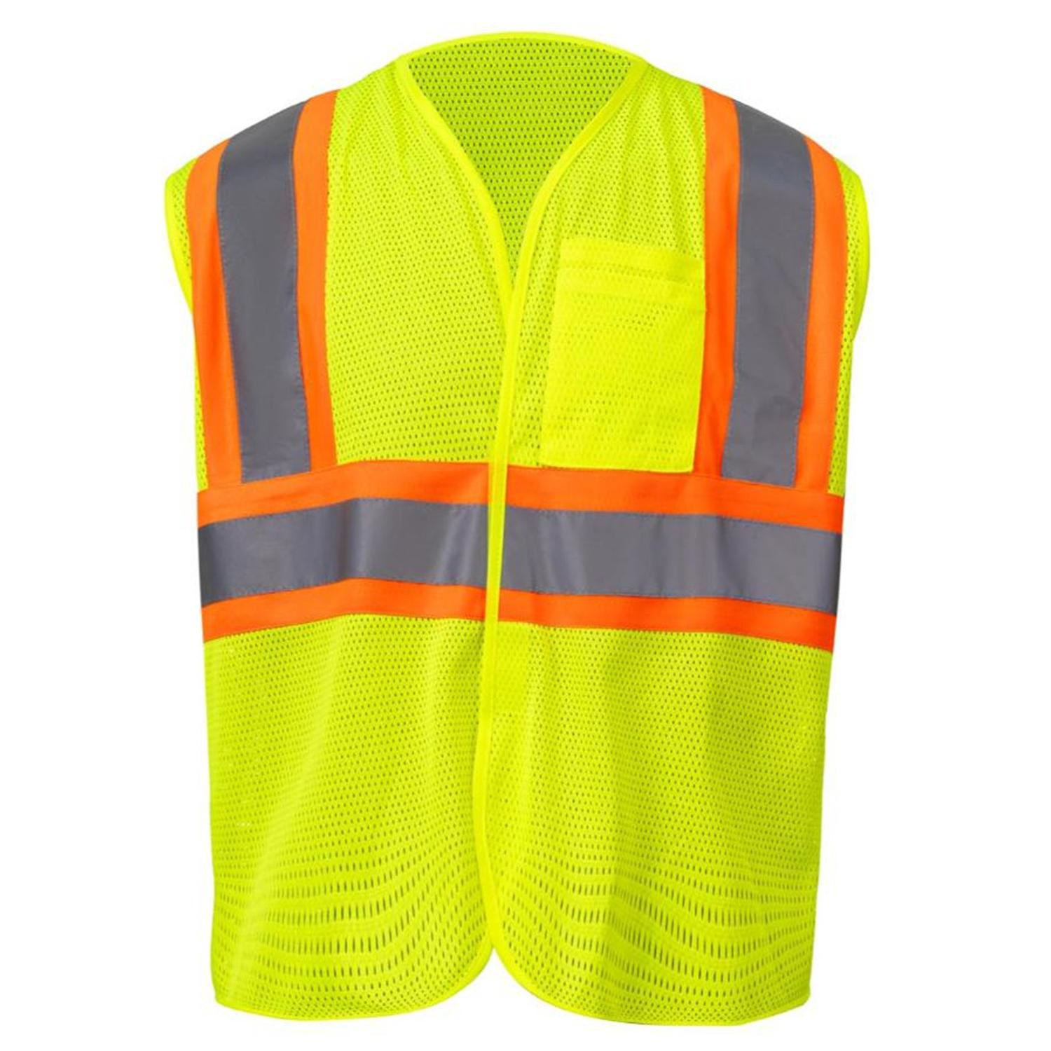 3.8 Oz. Polyester Class 2 Reflective Tape Safety Hook & Loop Vest With Pocket 3
