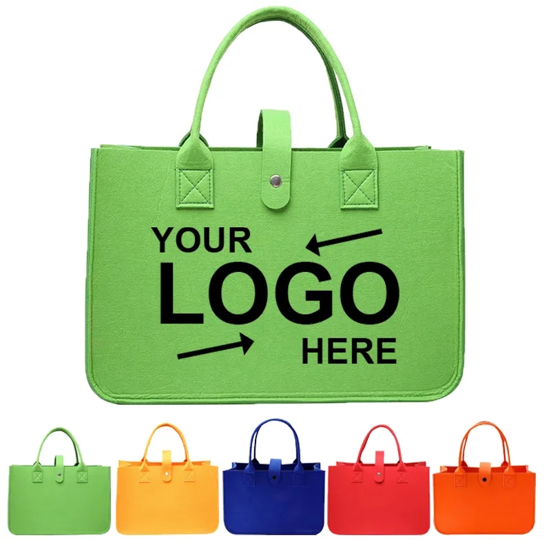 Solid Color Felt Tote Storage Bag