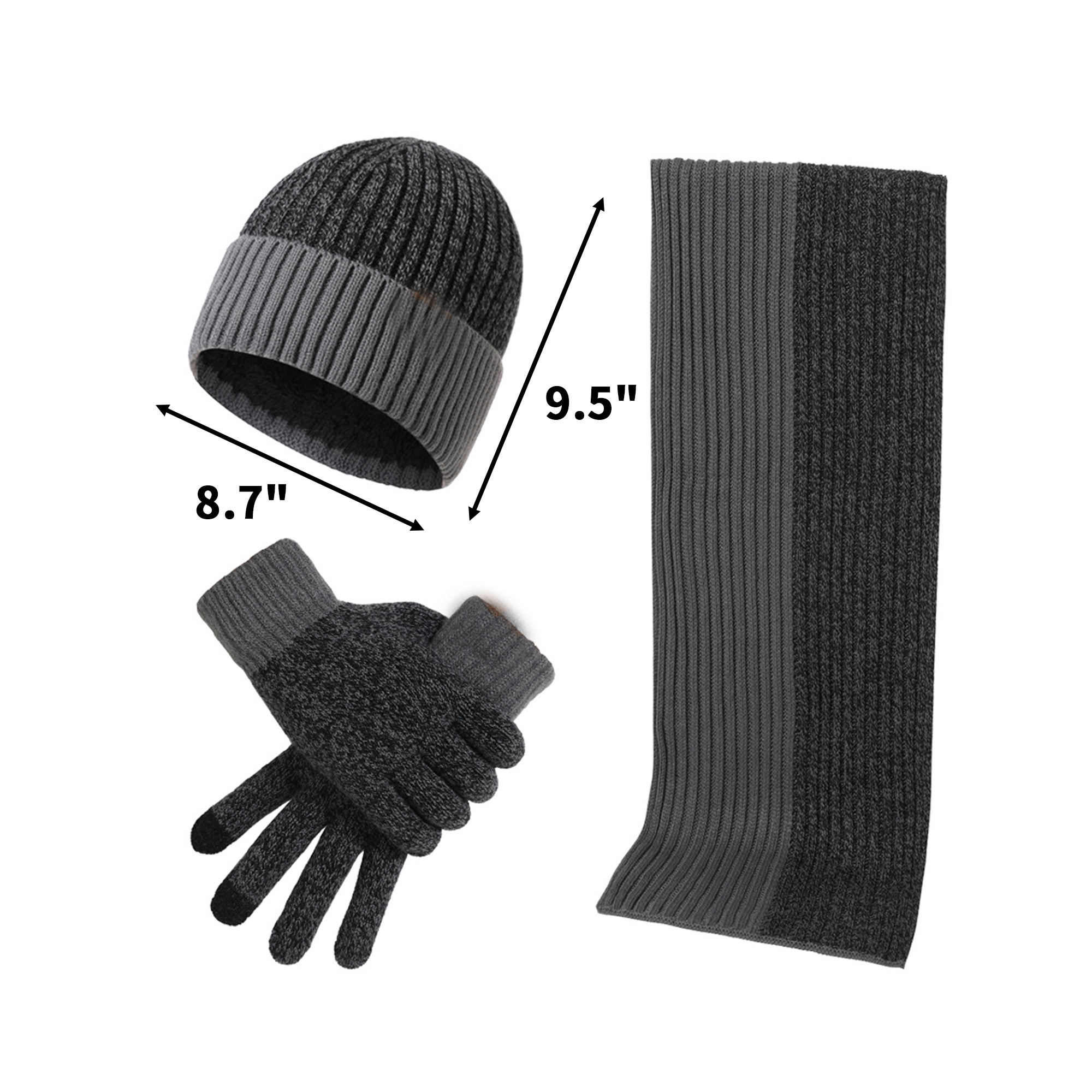 Acrylic Winter Accessory Set Beanie Scarf Glove 7