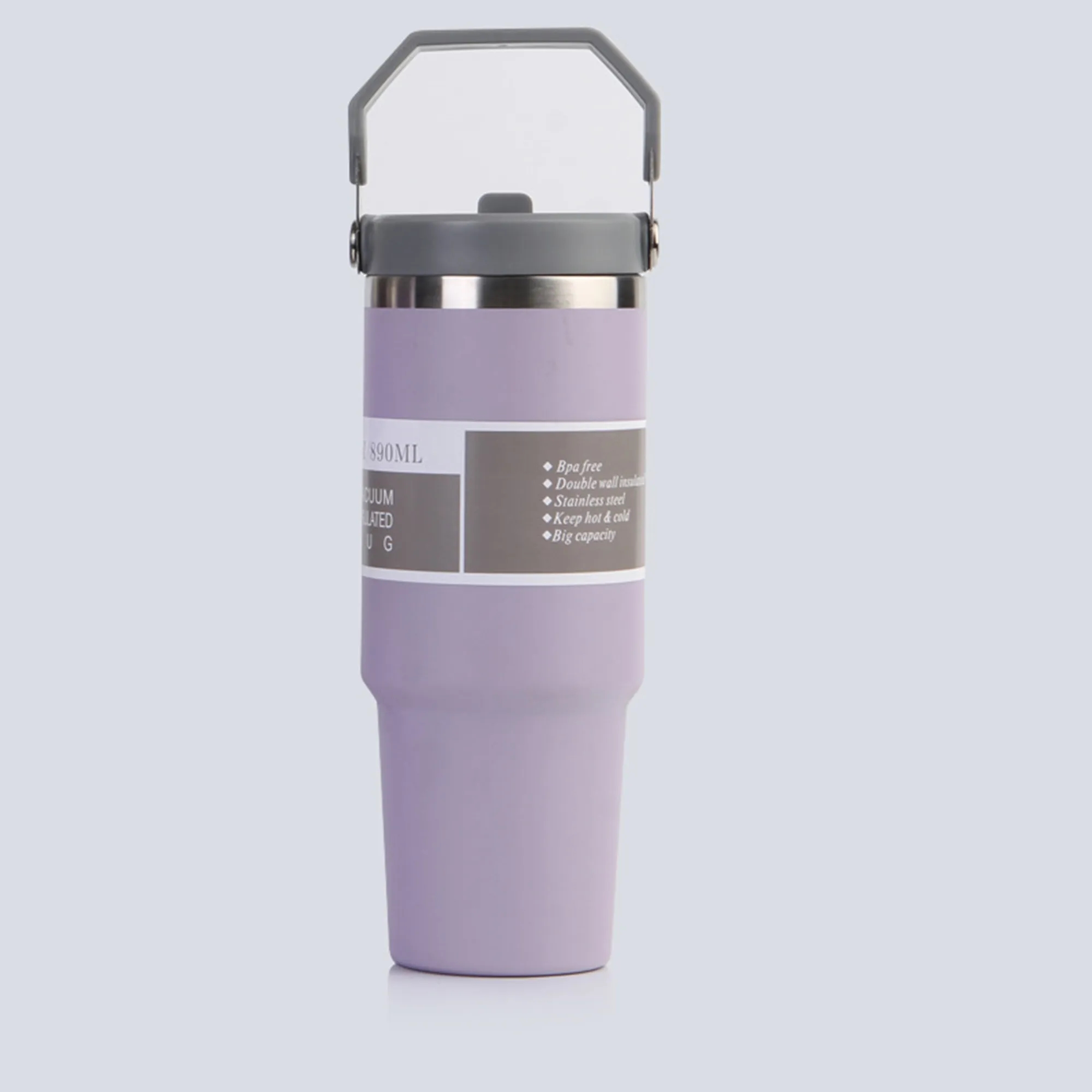 Stainless Steel Car Cup Ice Vacuum Coffee with Straw 15