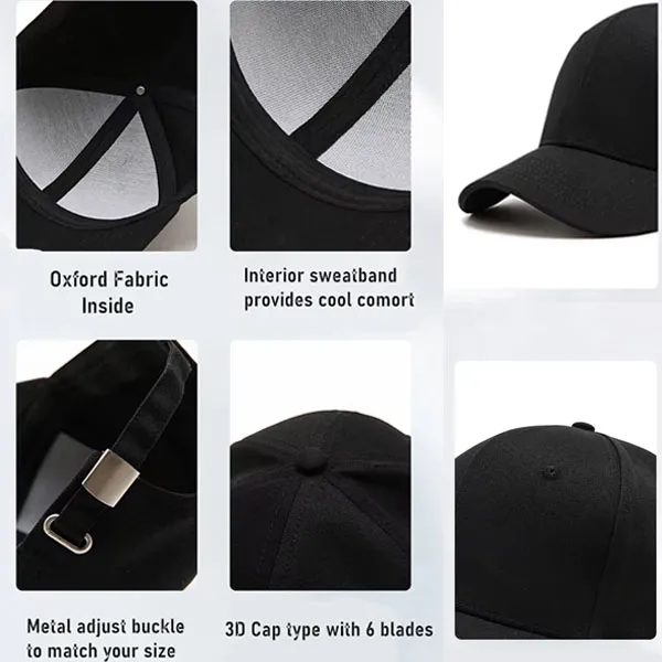 Embroidered Cotton Baseball Cap - Solid Color 4
