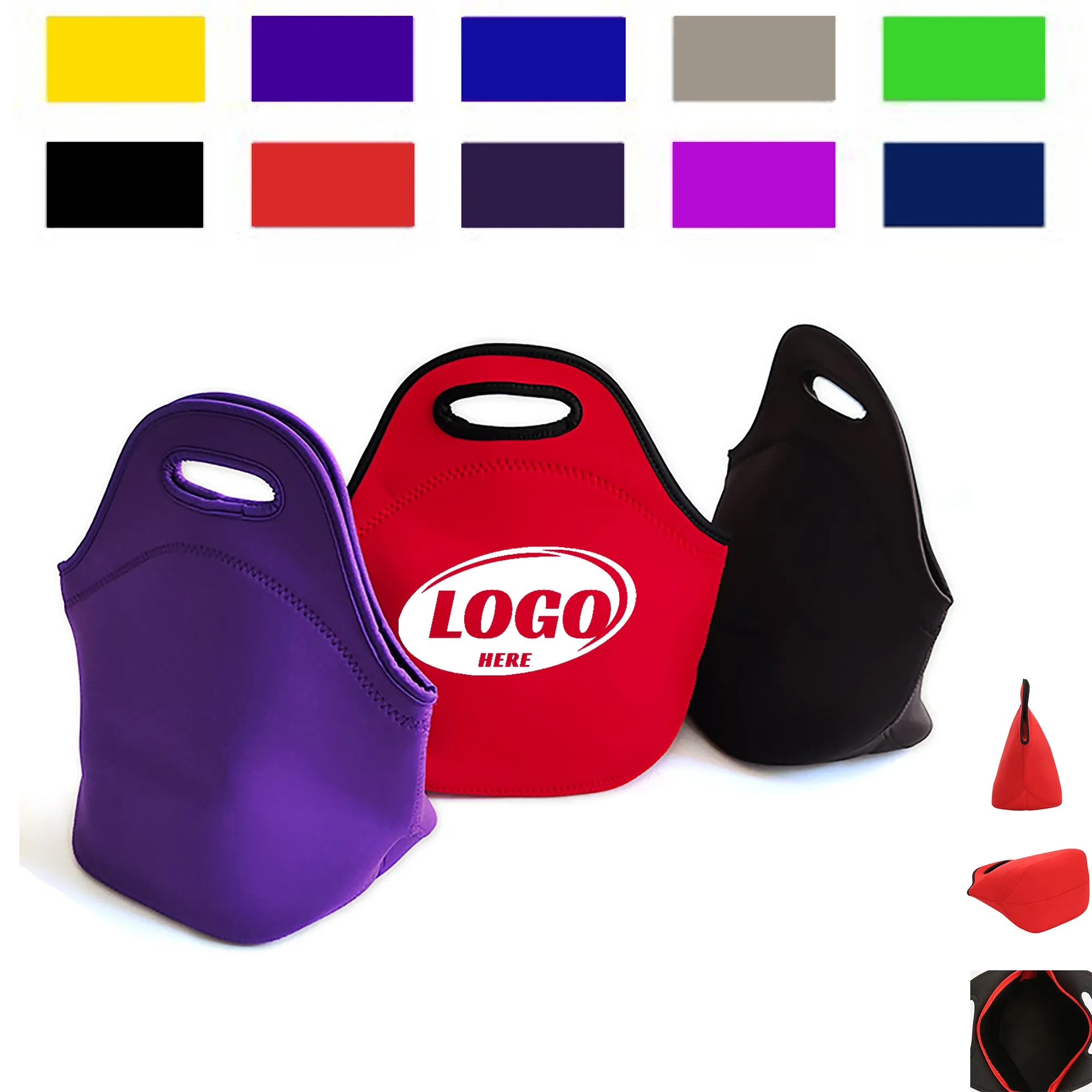 Zippered Neoprene Waterproof Lunch Tote 3