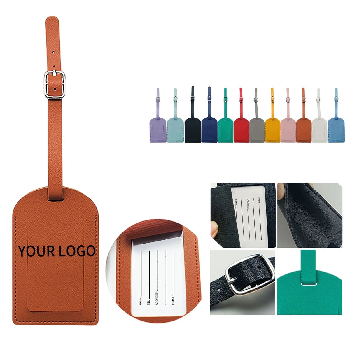 PU Leather Luggage Tag for Business and Vacation Use 5