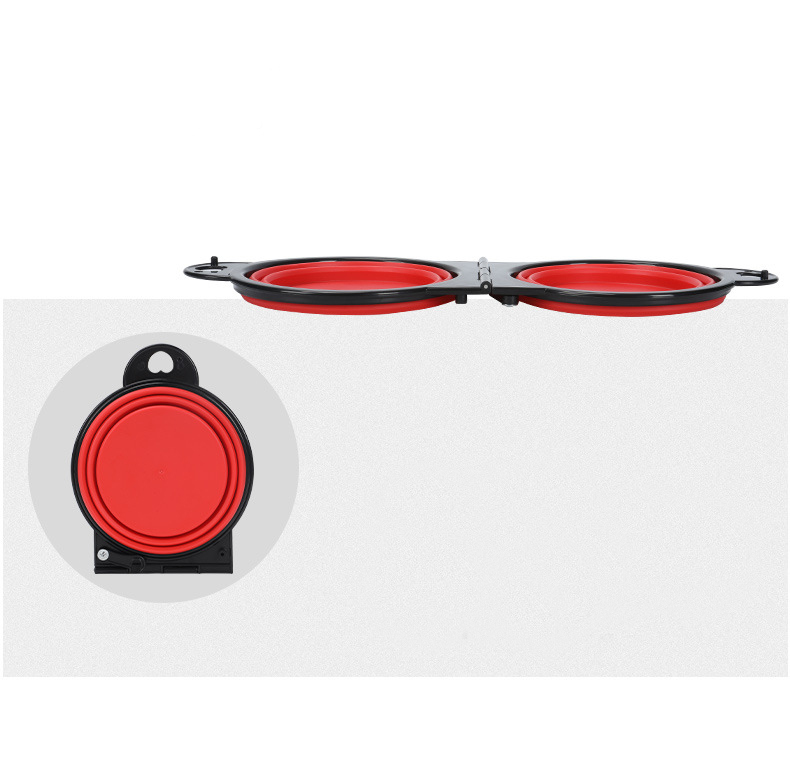 Collapsible Dog Dual Bowls 13