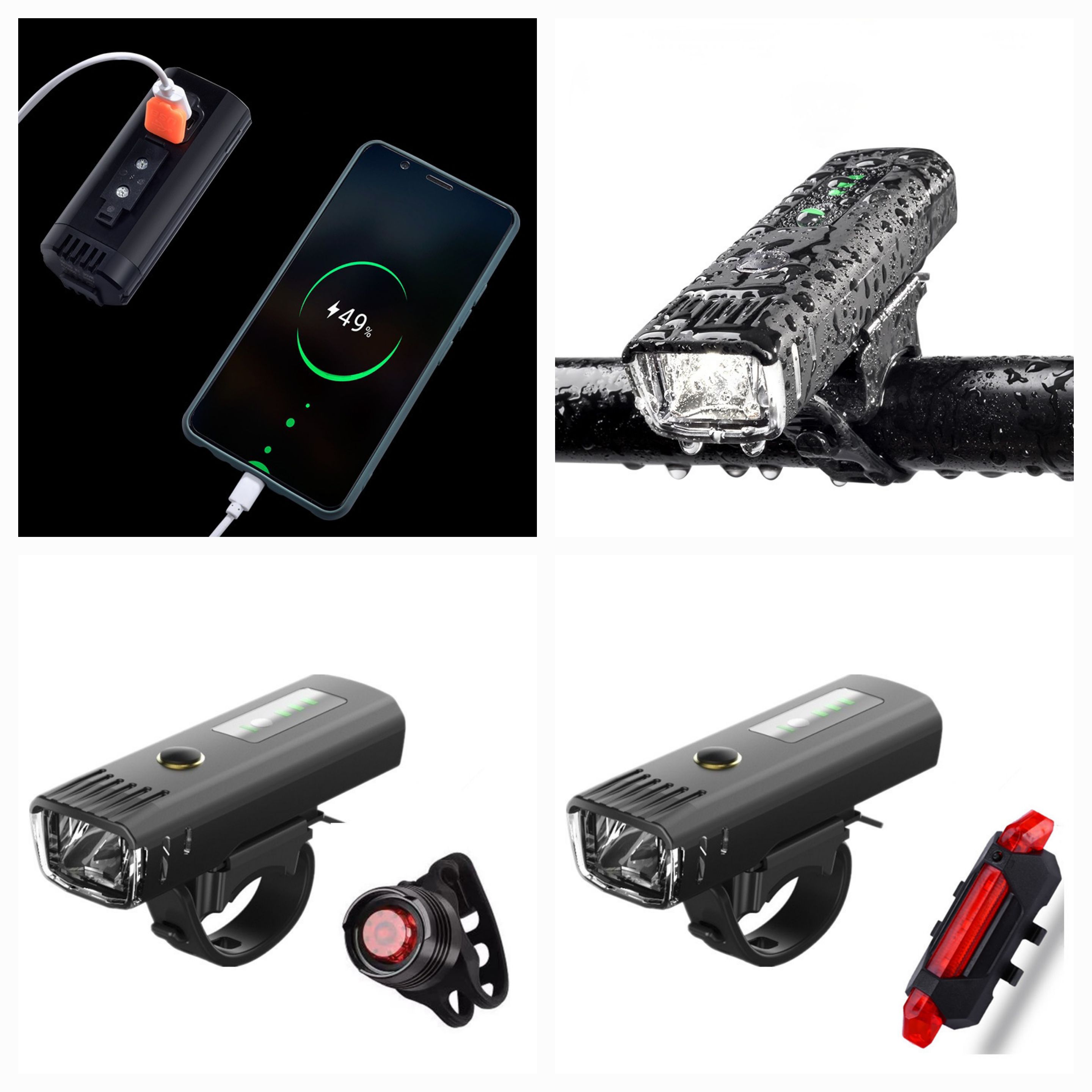 USB Charging Bike Light Set 2