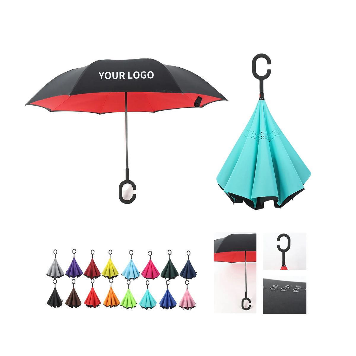 Pongee Inversion Umbrella with Auto Open Function 4