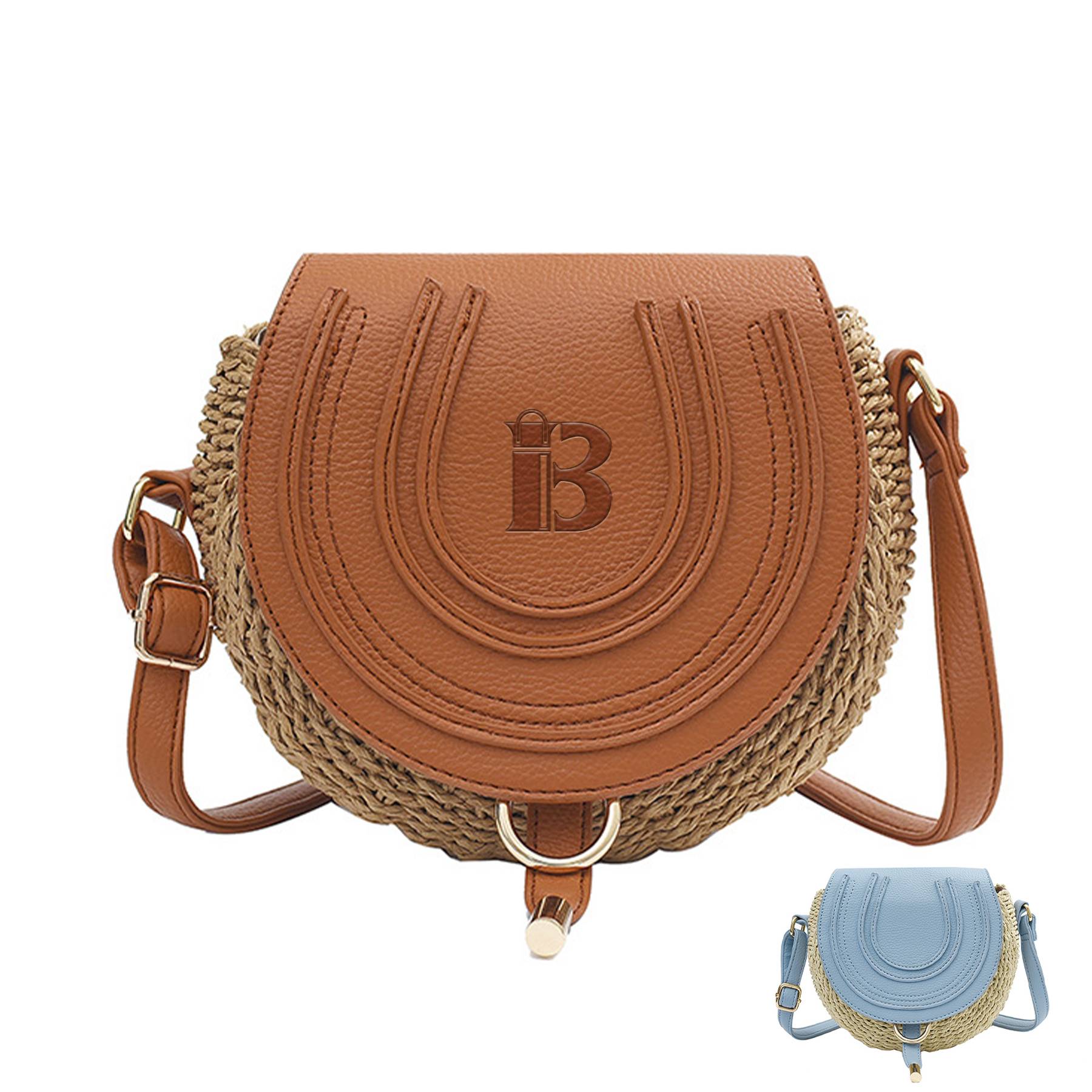 Jute Versatile straw cross-body shoulder bag 3