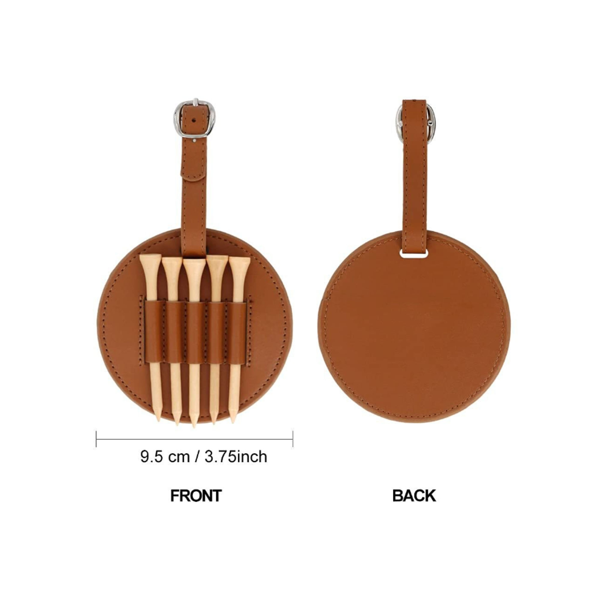 MOQ 100pcs Golf Leather Bag Tag With 5 Ball Nail Set 5