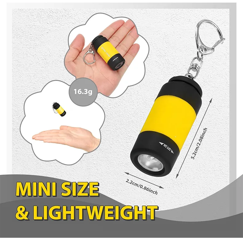 Mini USB Rechargeable Key Chain Flashlights 4