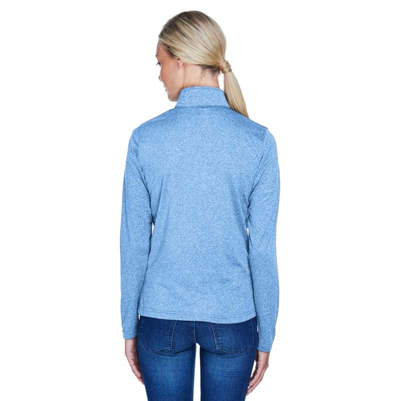 UltraClub Ladies' Cool & Dry Heathered Performance Quarter-Zip 15