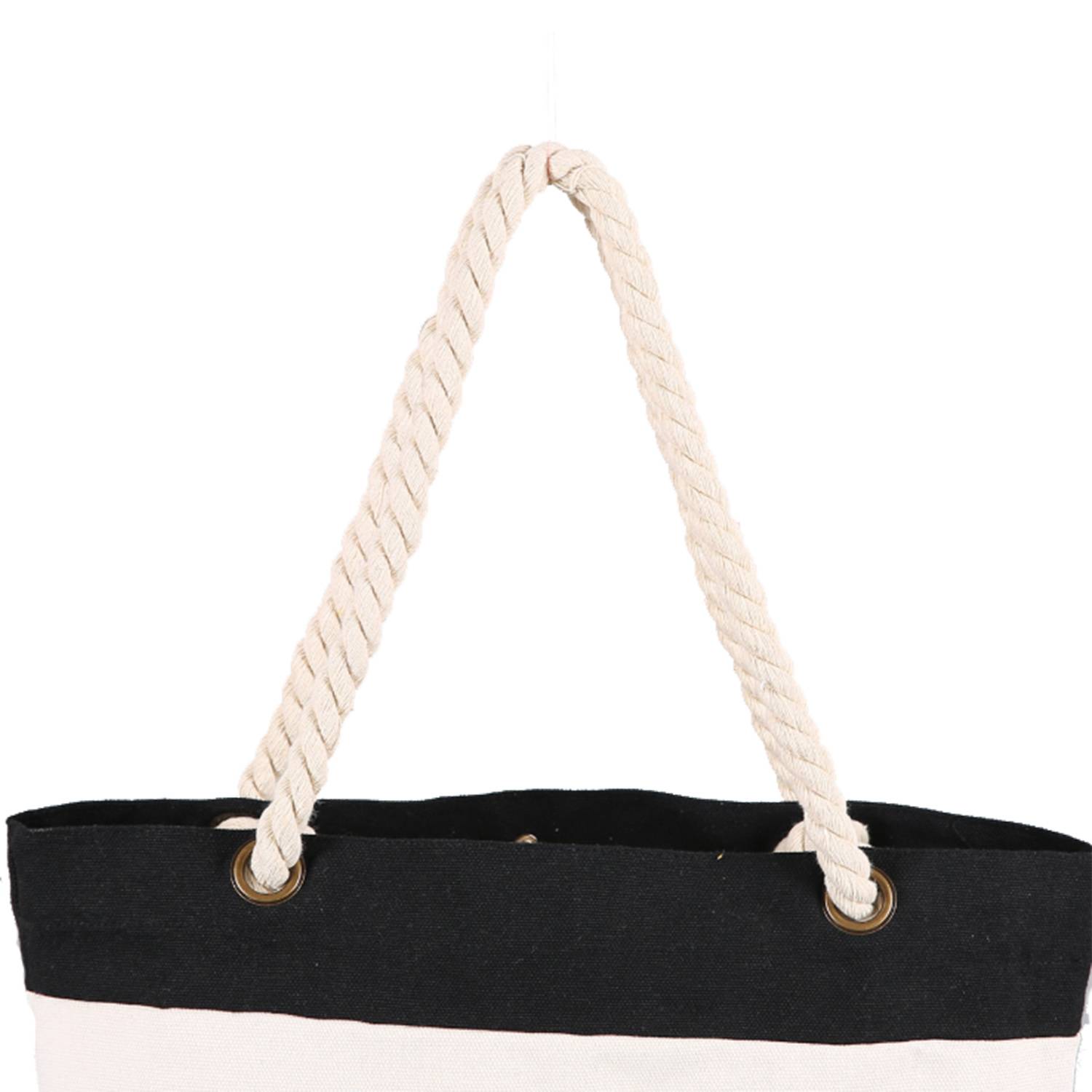 Cotton Tote Bag with Rope Handle, custom tote bag with logo imprint 5