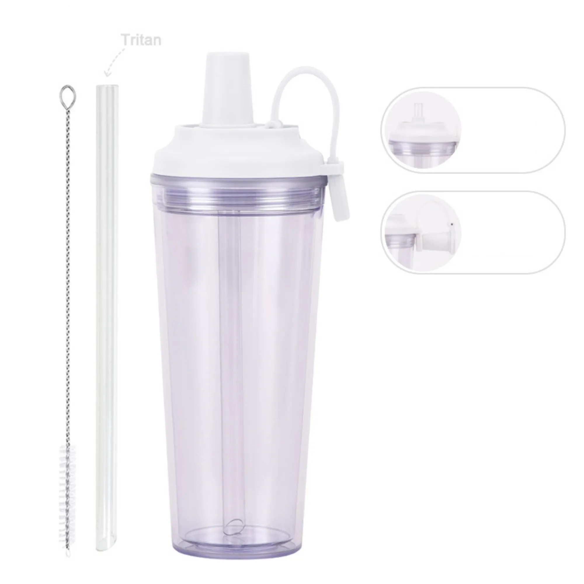 24oz Double-Layer Plastic Straw Cup 7