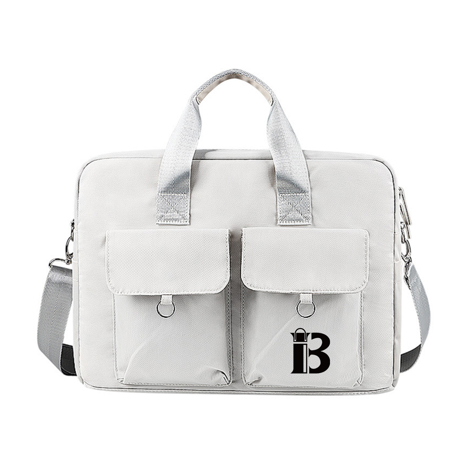 Compartment Zipper Pockets Large Tote Laptop Bag 2