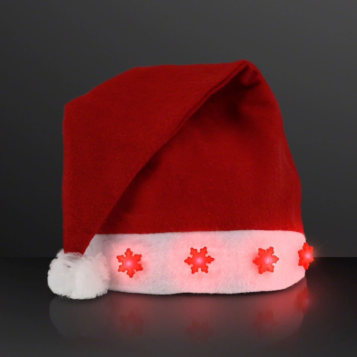 Light up Santa hat with snowflakes 3