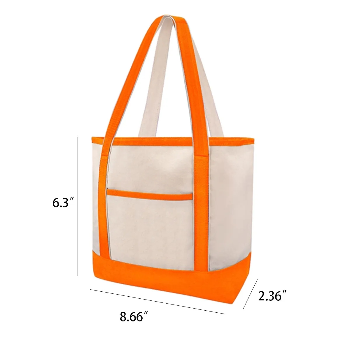 Big Zipper Grocery Shopping Beach Canvas Tote Bag 5