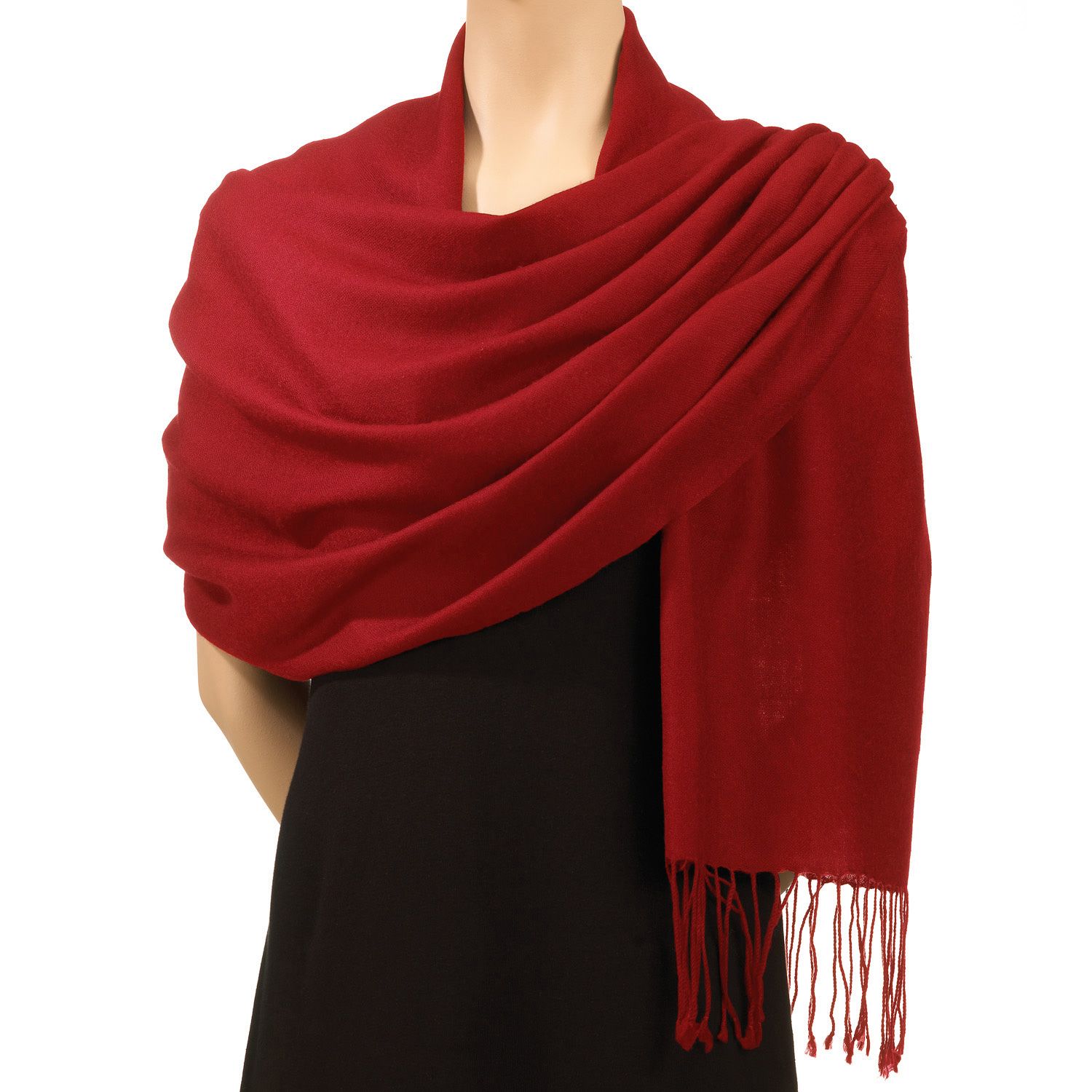Red Pashmina Shawl with a Softer than Cashmere Feel 2