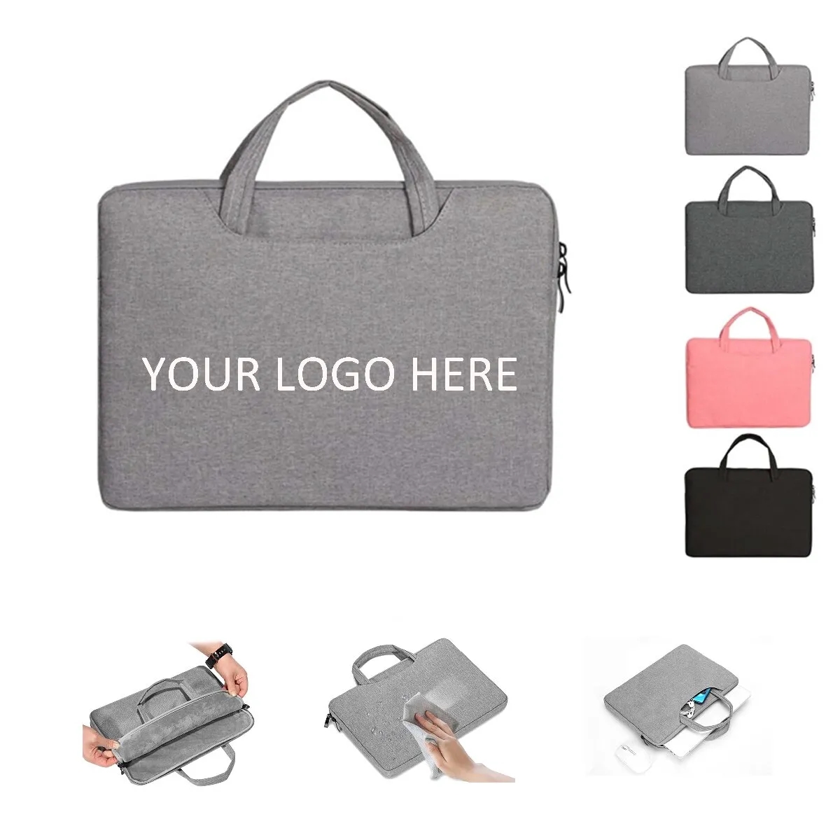 15.6'' Laptop Sleeve w/ Handle & Two Zippered 4