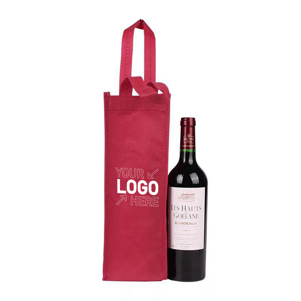 Non Woven Single Bottle Wine Tote Bag 2