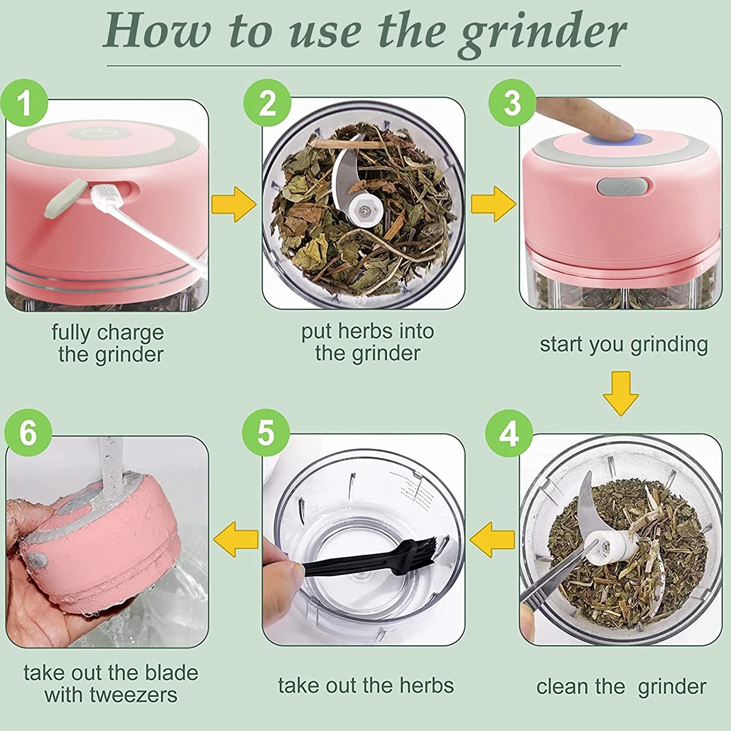 Electric Rechargeable Garlic Grinder Spice Crusher 6