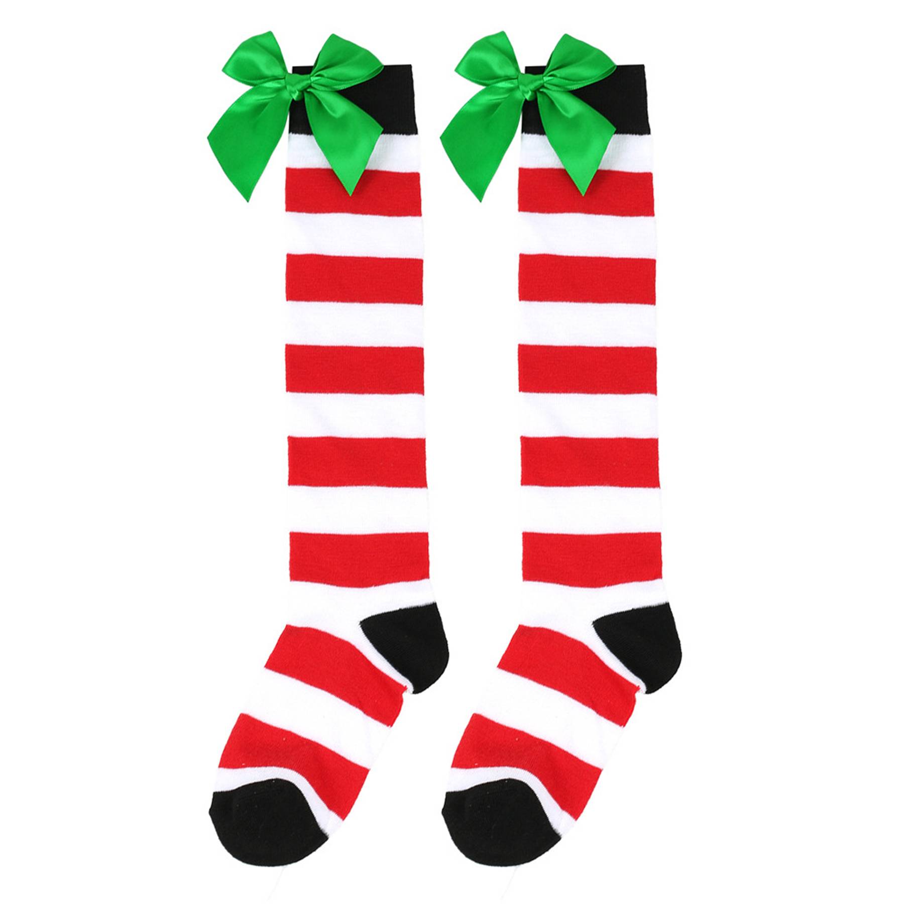 Bow Christmas Knee High Socks For Women 5