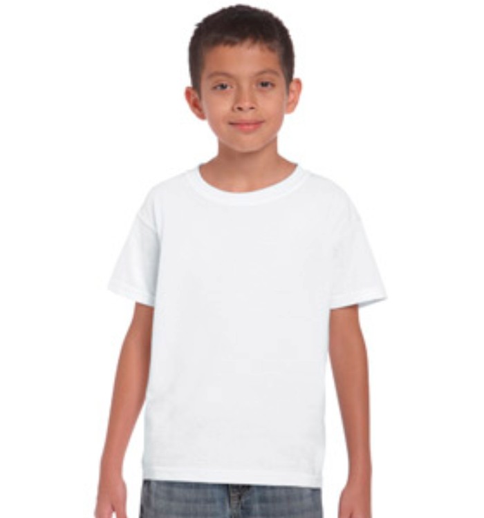 Embroidered G2000B 100% Cotton White Youth T-shirt 2