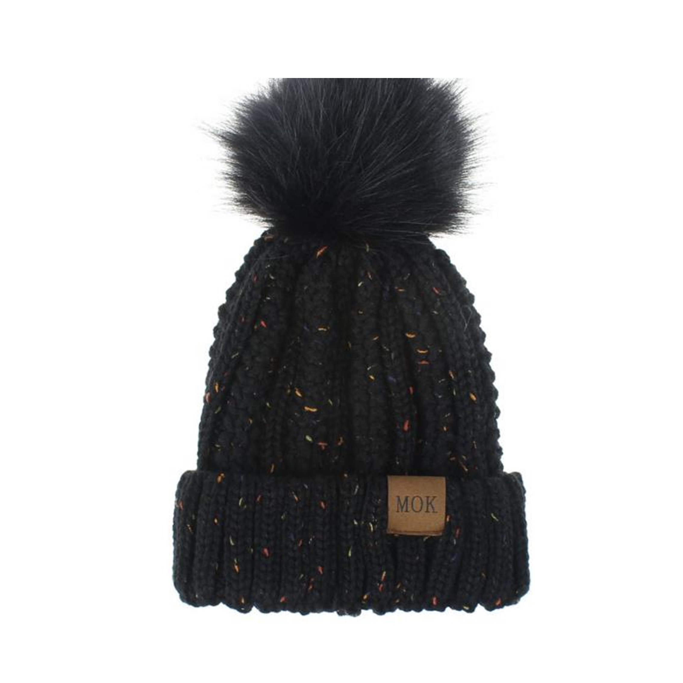 Adult Winter Knitted Hat Fur Pom Knit Beanie 3