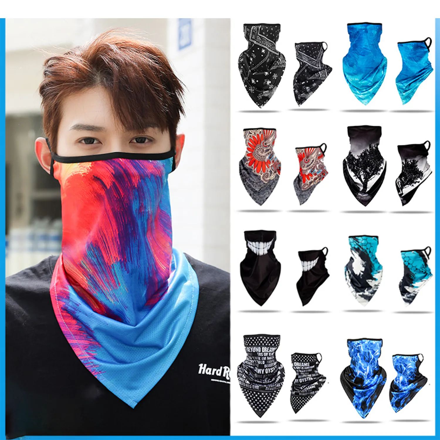 Face Bandana With Ear Loops Neck Gaiter 3