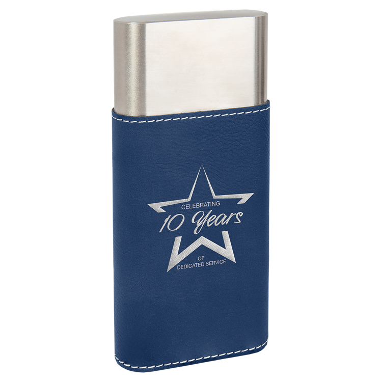 Blue/Silver Leatherette Cigar Case with Cutter 5