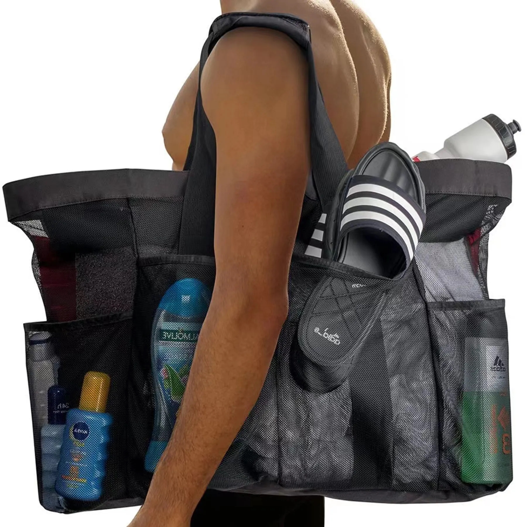 Beach Bag With Zipper Pockets Ideal, custom tote bag with logo imprint 2