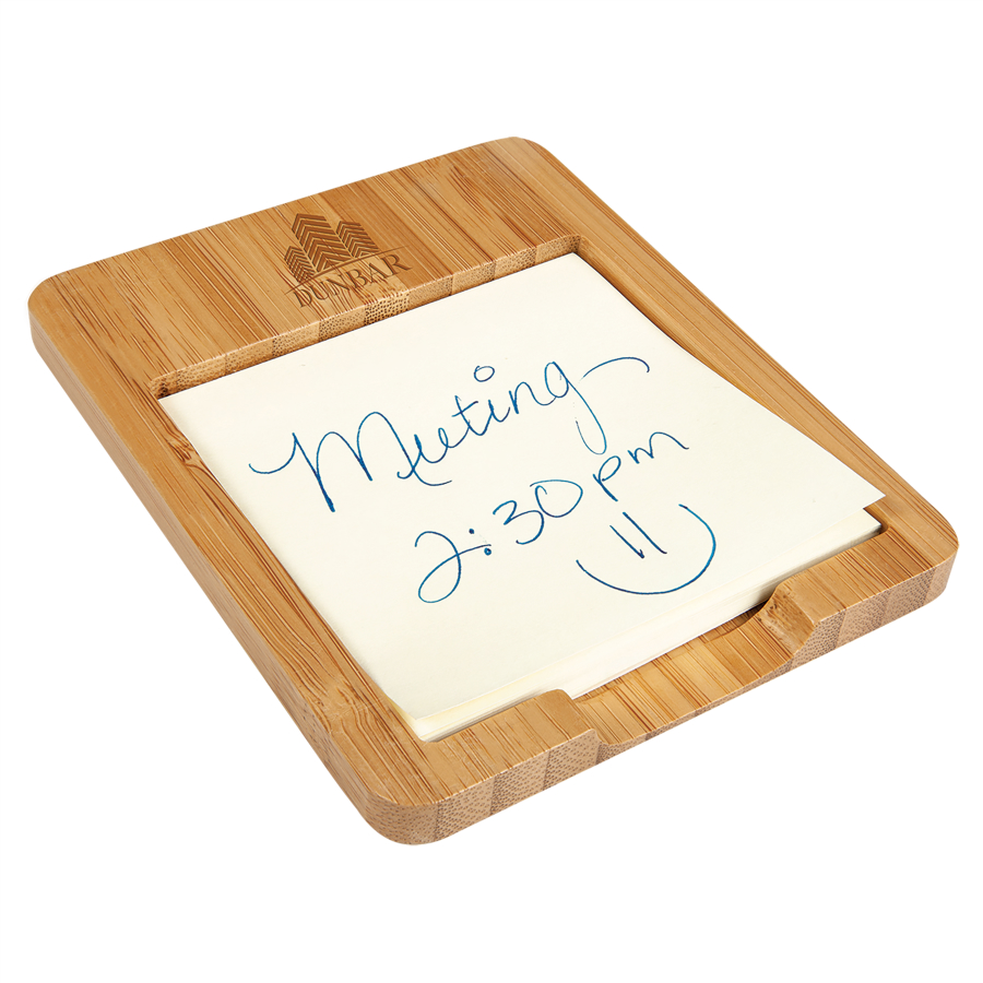 3 5/8" x 4 1/2" Bamboo Sticky Note Holder 2