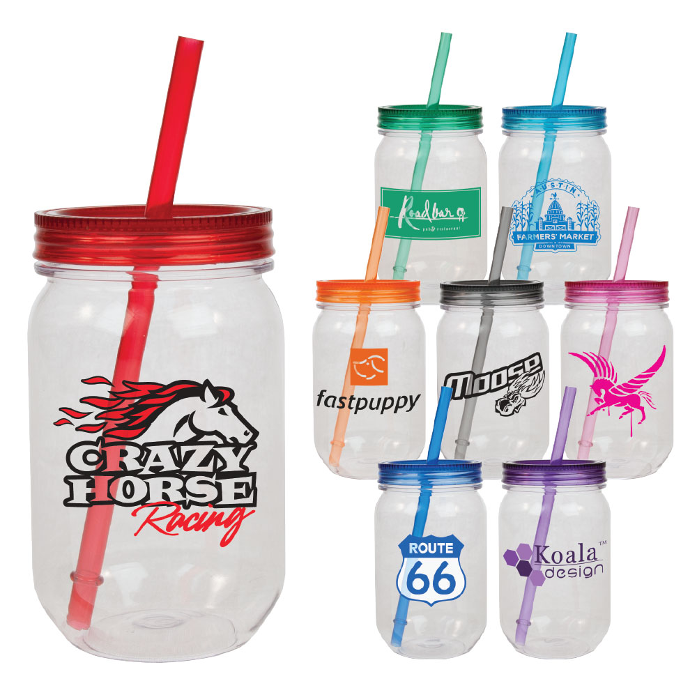 24 Oz. Liberty Mason Jar Acrylic Tumbler w/ Full Color Imprint 2