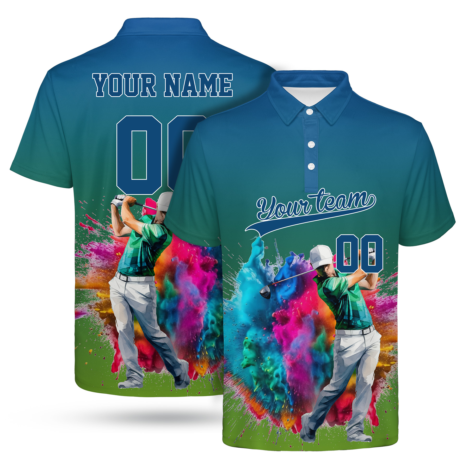 Custom Full Color Dye Sublimation Performance Polo Shirt 5