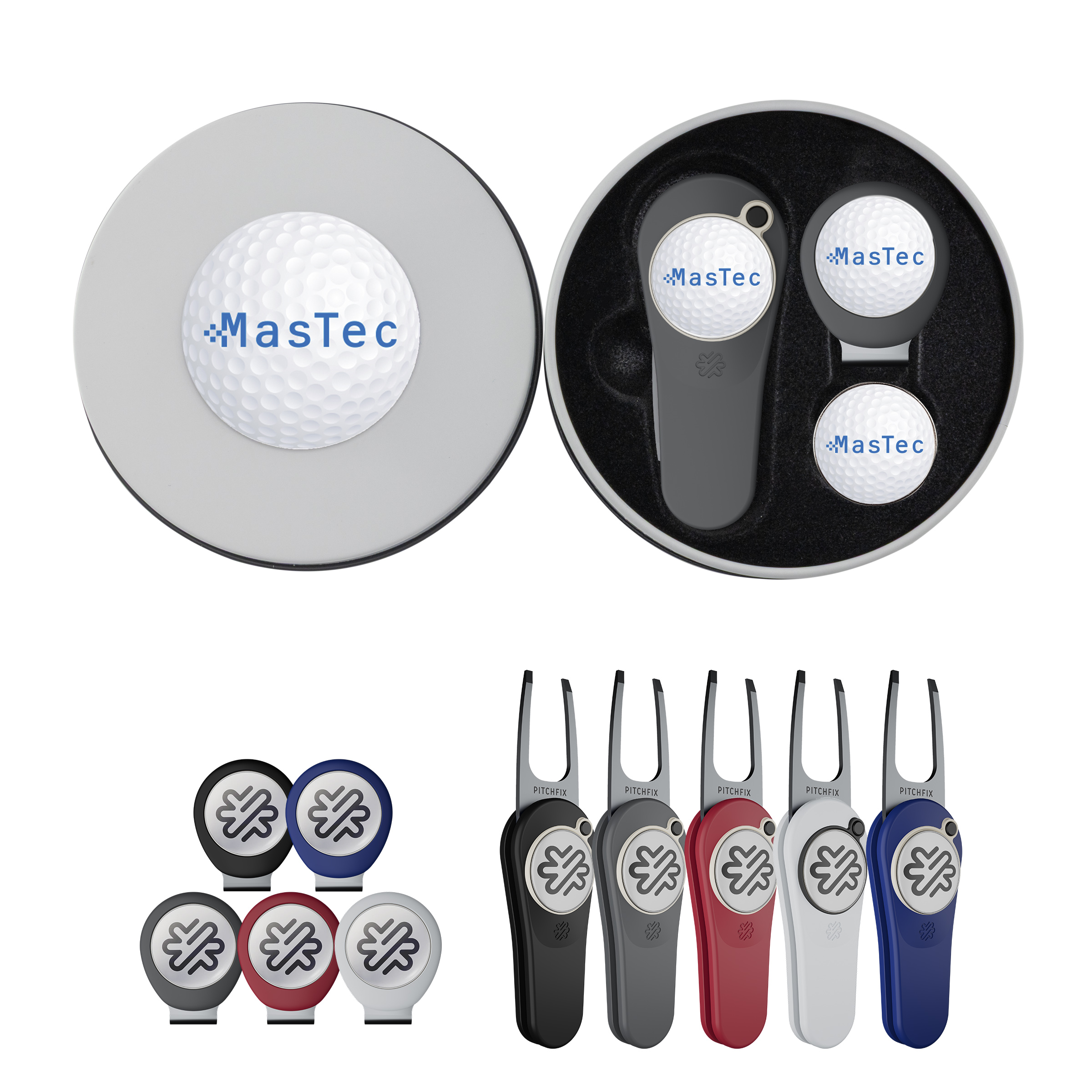 Pitchfix Original 2.5 Golf Divot Tool Deluxe Gift Set w/ Hat Clip 4