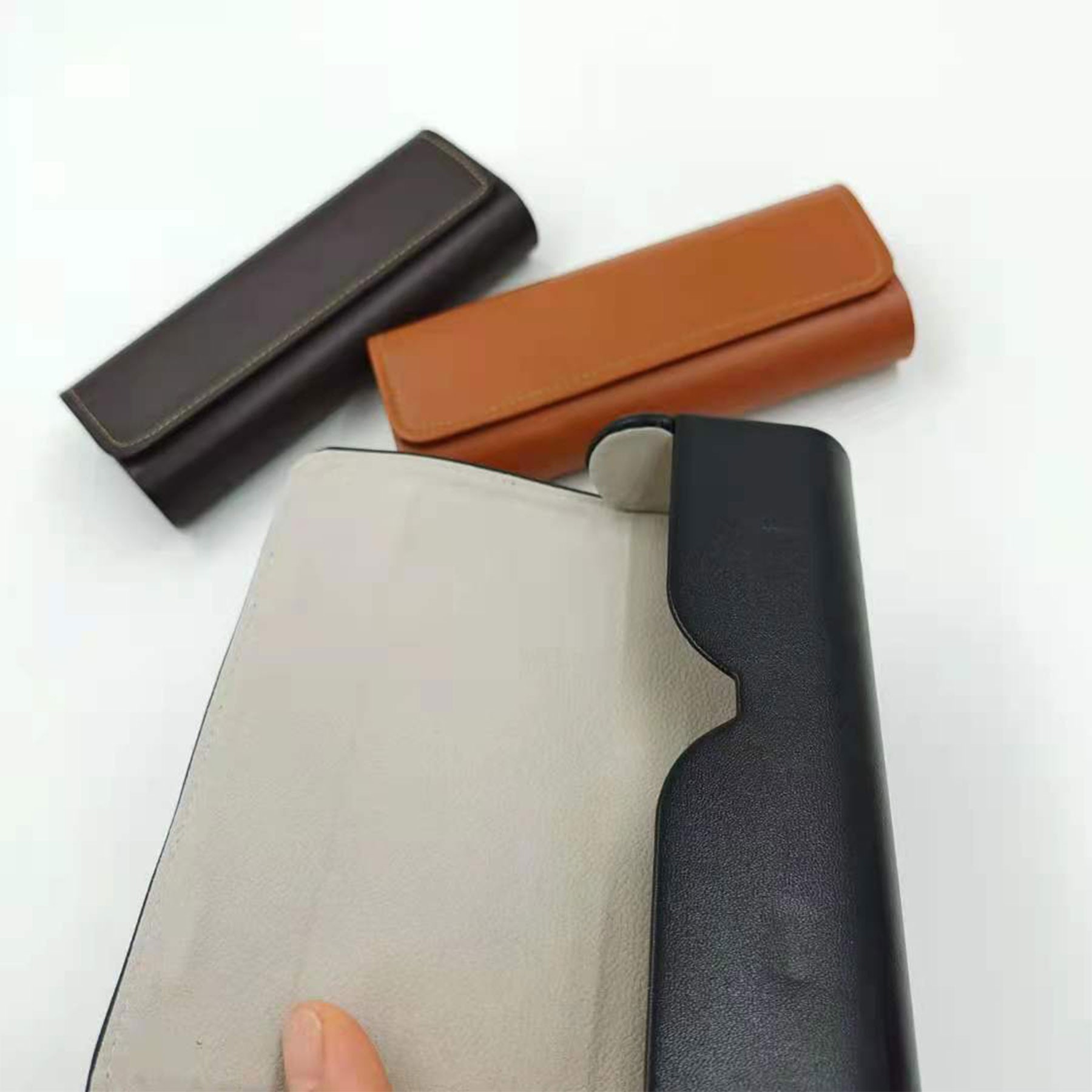 Magnetic Closure Fashionable Pu Leather Eyeglass Case 3