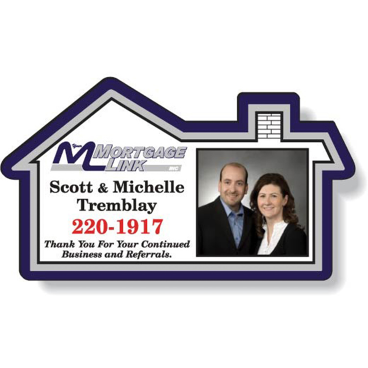 Stock House Magnet (2"x3.5") .020 thick, Full Colour, White Vinyl Topcoat