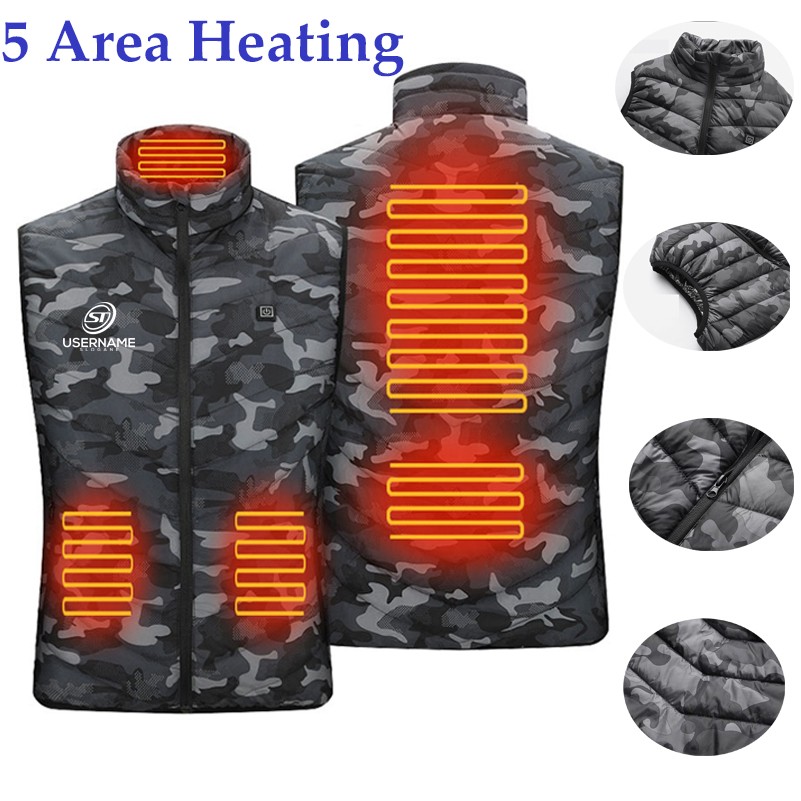 Camouflage 5 Areas Heated Vest 3