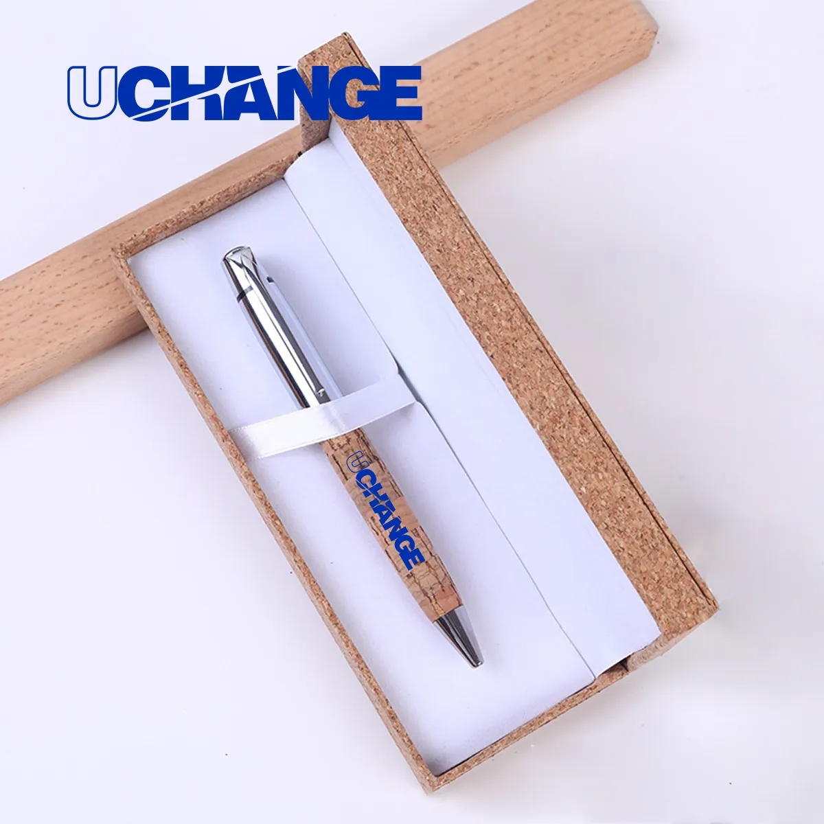 Cork Barrel Click Ballpoint Pen In Gift Box 6