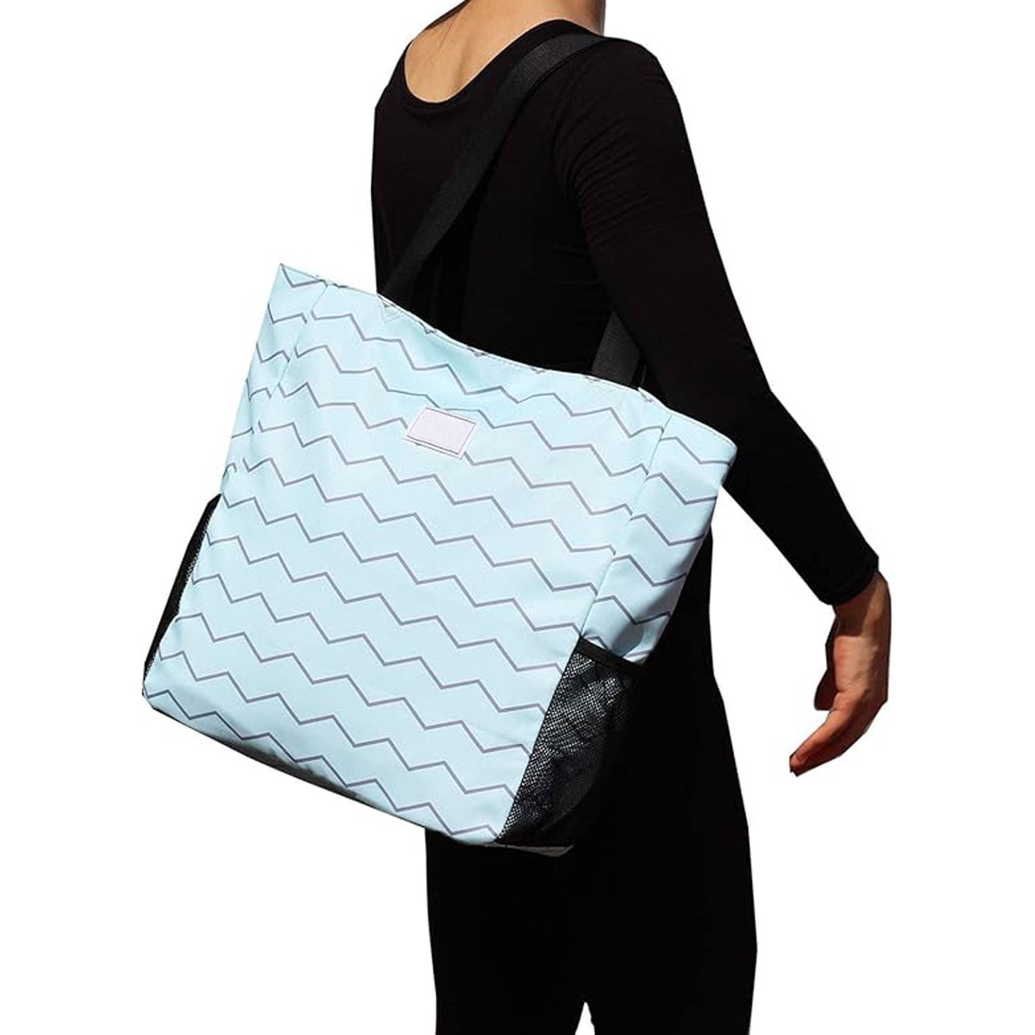 20L Waterproof Oxford Floral Tote Bag w/ Pockets for Travel 8