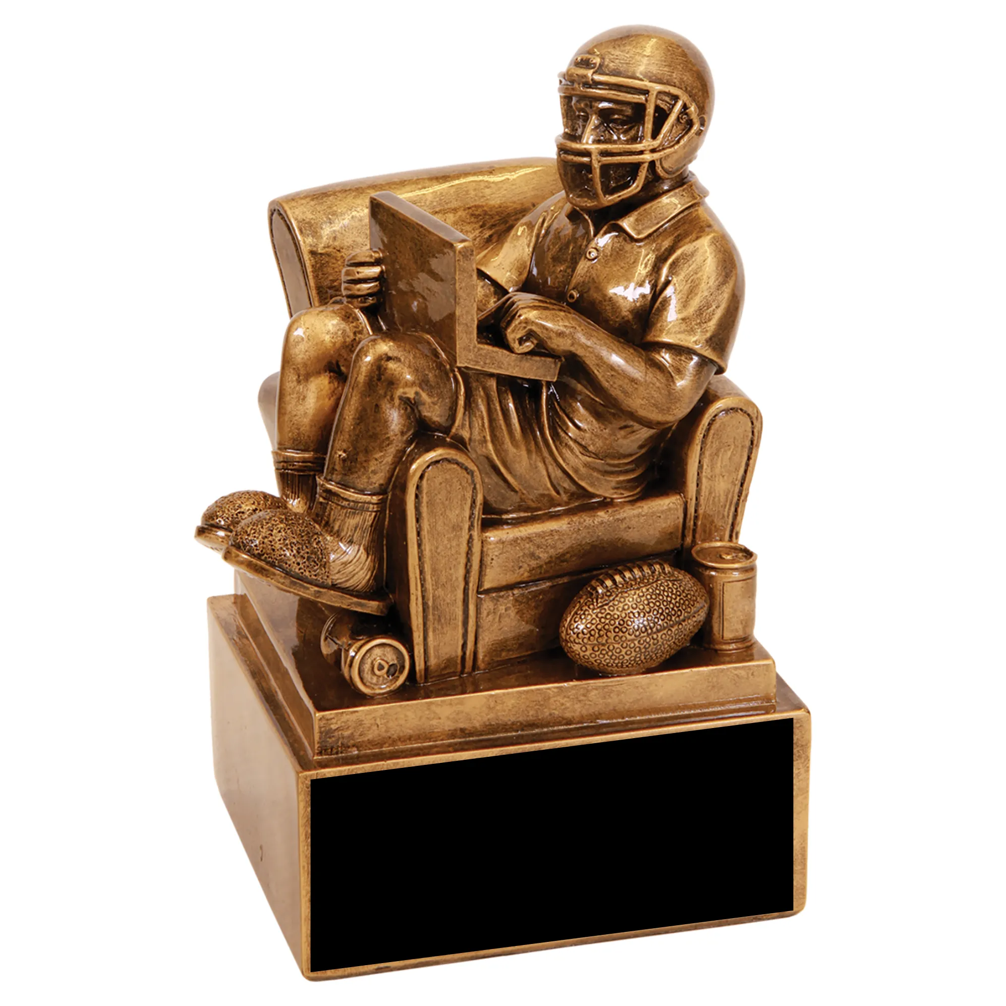 Antique Gold Fantasy Football Man in Chair 4