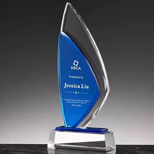 Blue Crystal Sailboat Award 6