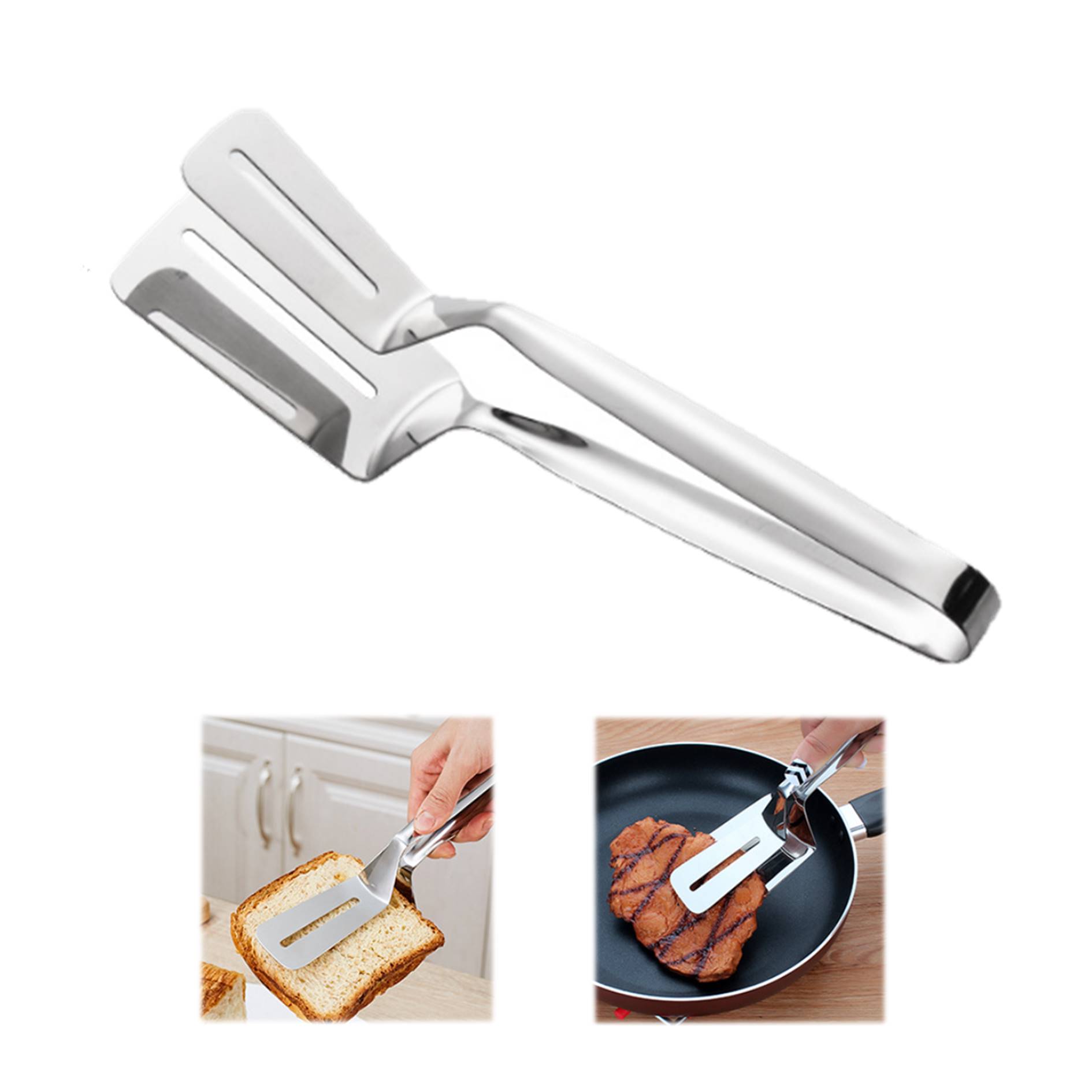 Stainless Steel Barbecue Spatula Tong 3