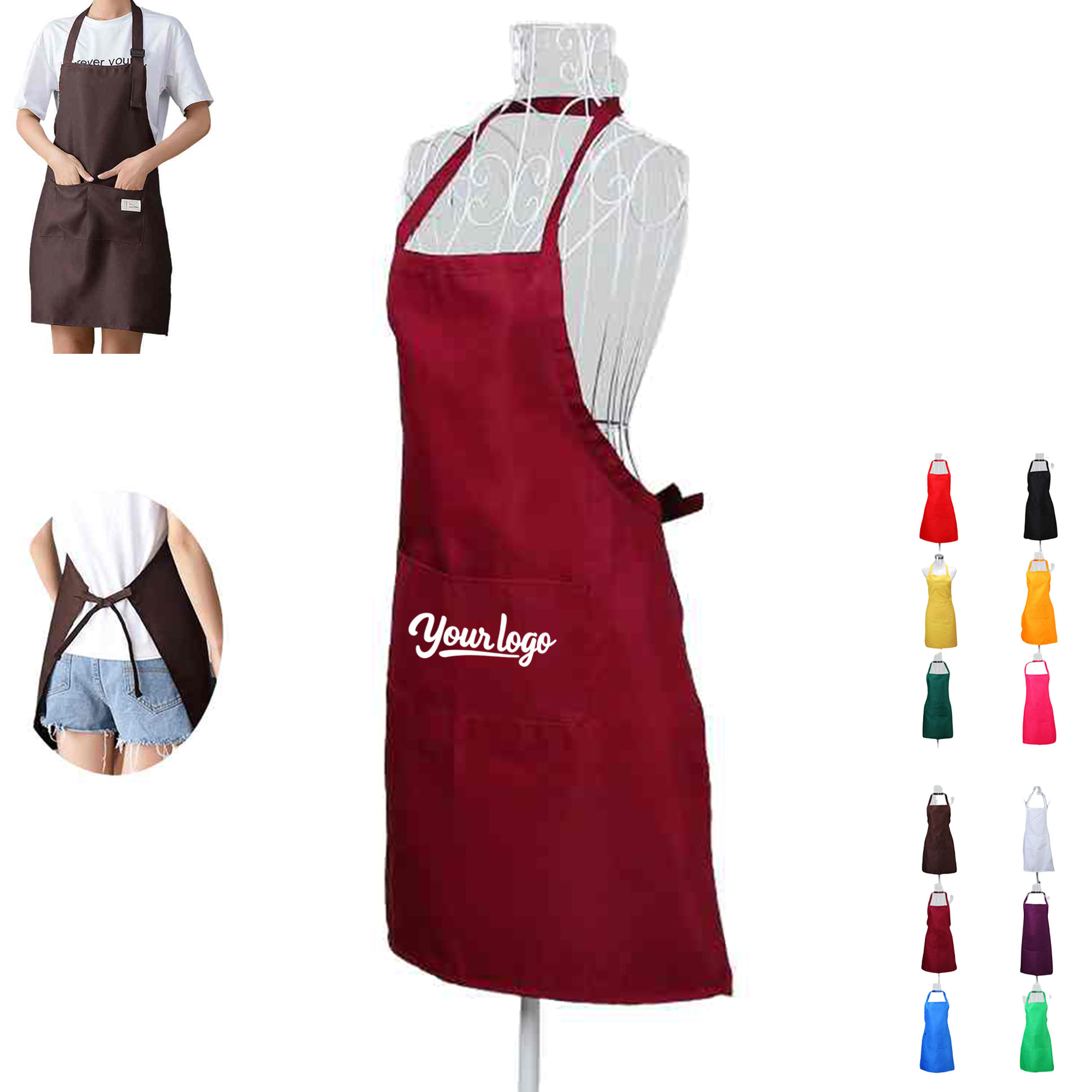 Adjustable Bib Soft Chef Apron 4