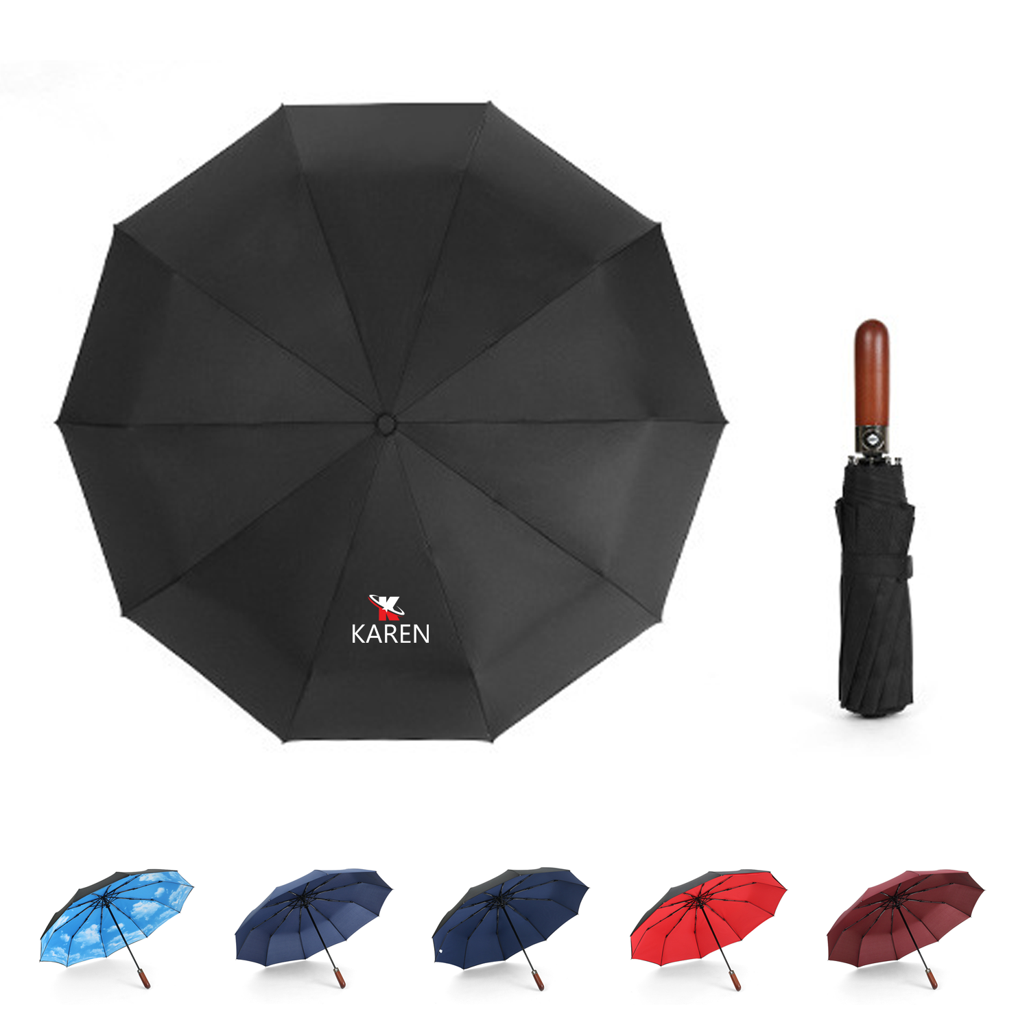 Portable Automatic Compact Windproof Travel Umbrella 2