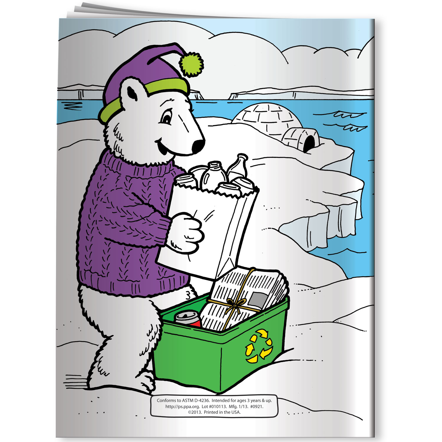 Combo Pack - CB1071 Coloring Book & 4-Pack of Crayons in a Poly Bag 8