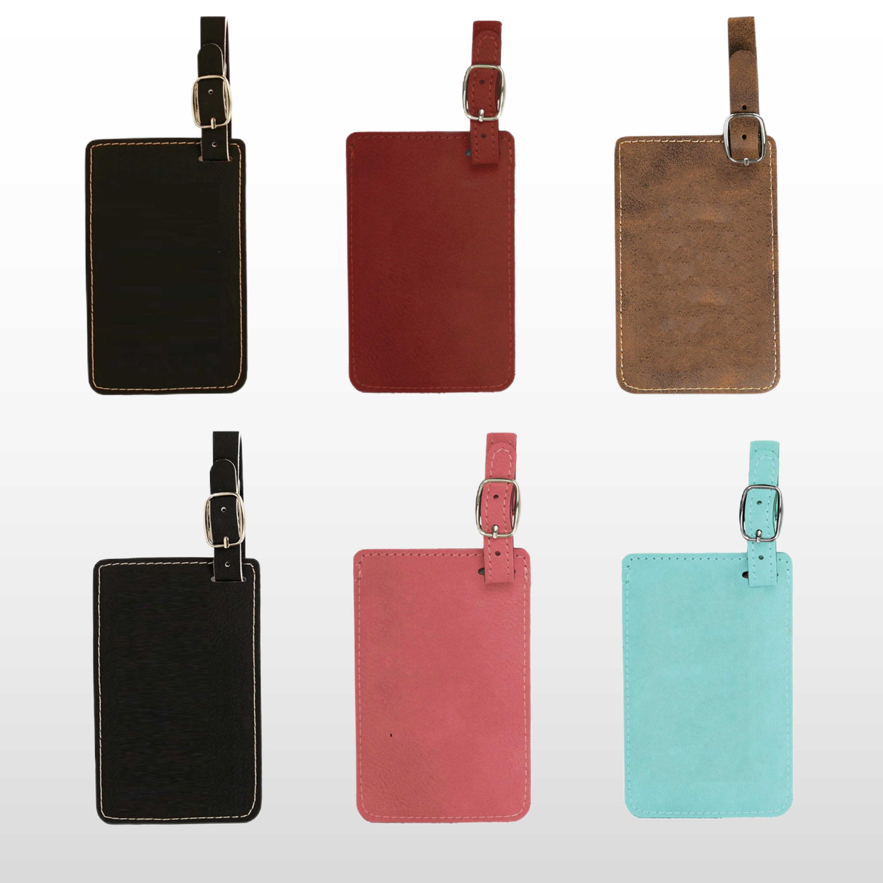 Laser Engraved Vegan Leather Luggage Tags, custom luggage tag with logo imprint 5