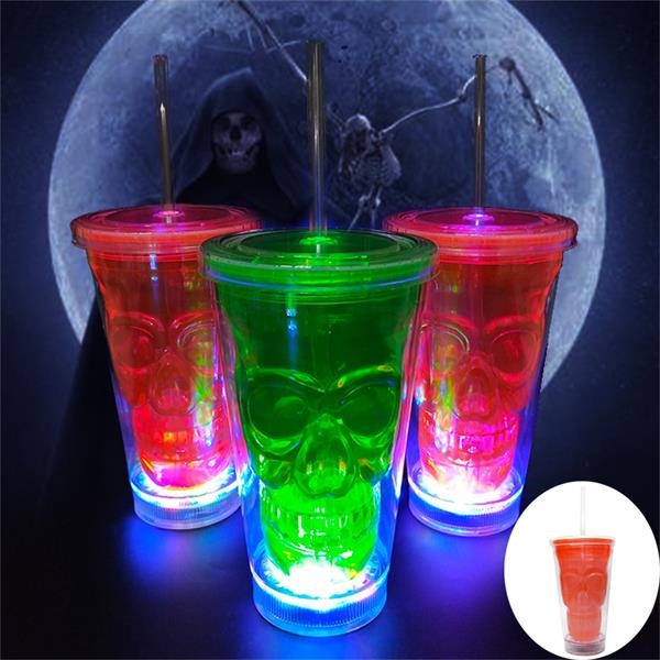 Led Light Up Travel Mug Tumbler With Straw