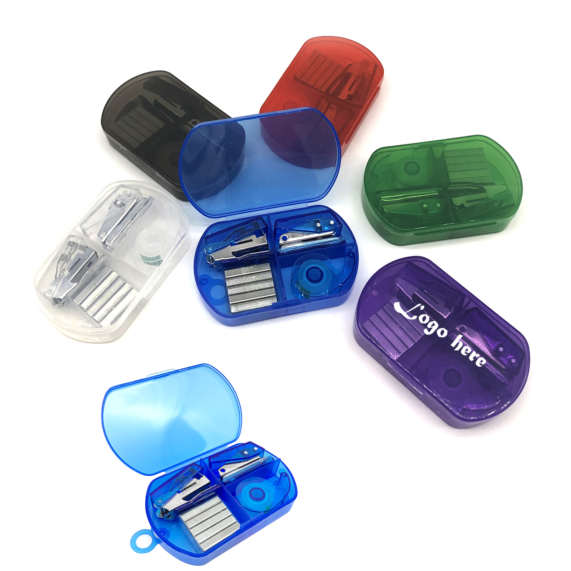 Hole Punch Stapler And Tape Dispenser Desk Accessory Set 2