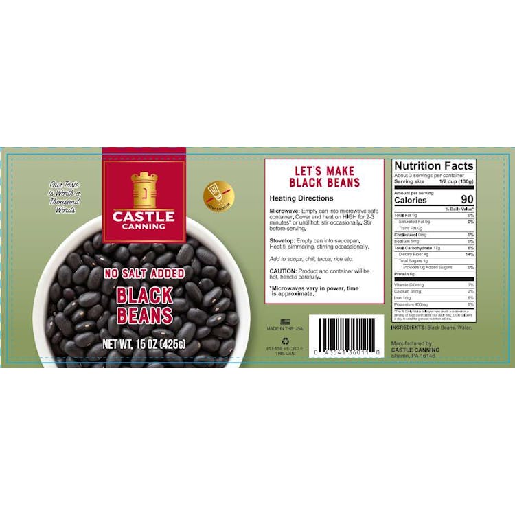 Canned Black Beans No Salt Added - Full Pallet 2