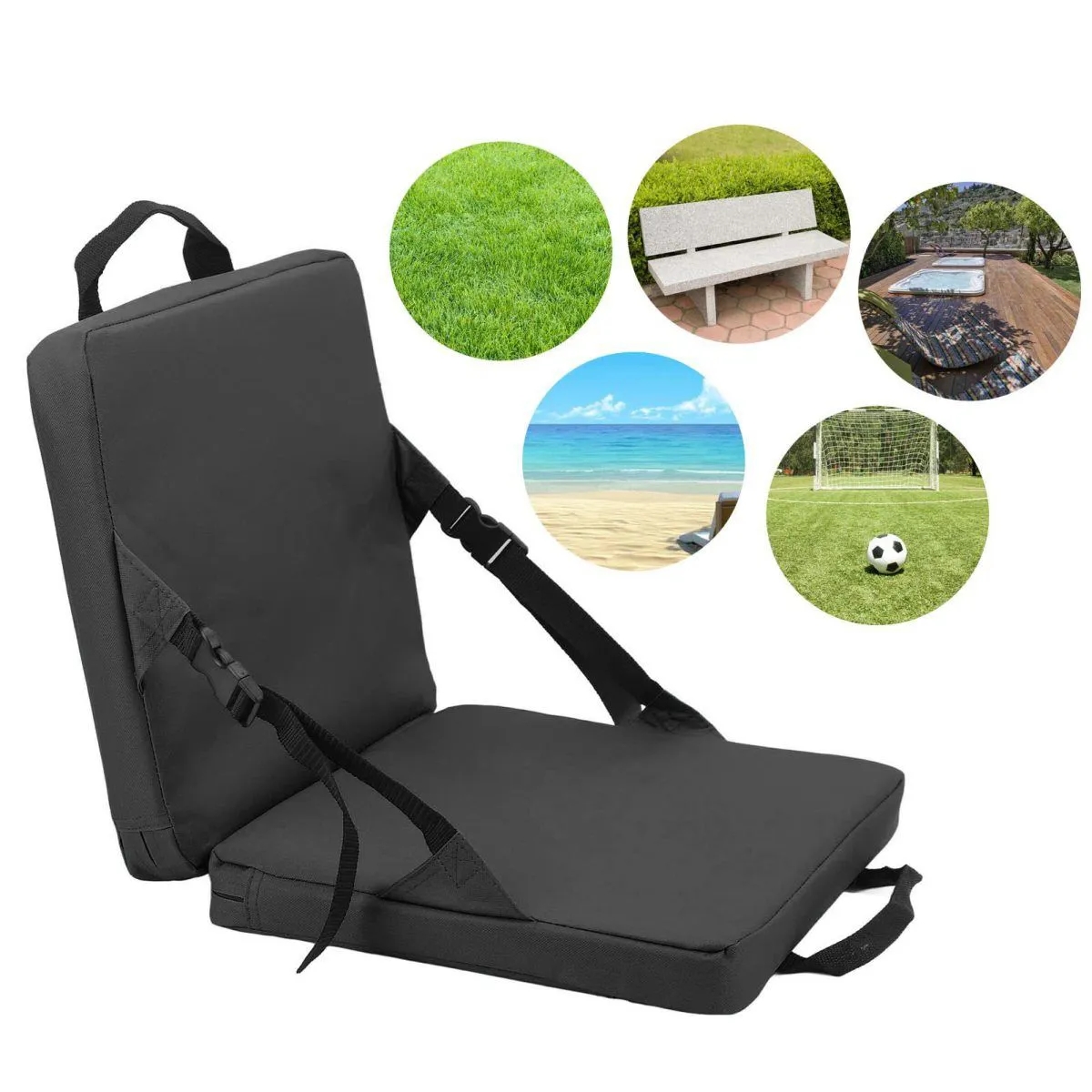 Portable Folding Stadium Seat With Backrest And Straps 3