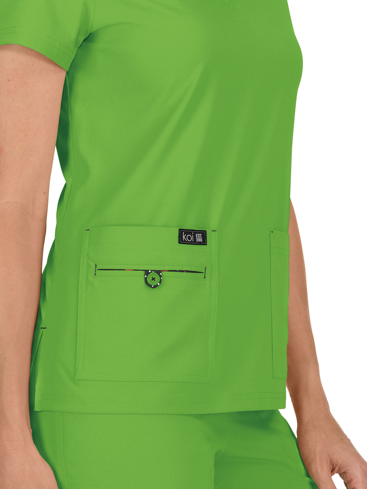 koi - Basics - Women's Four-Pocket Stretch V-Neck Becca Top 37